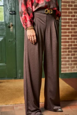 Black Colour Bctoni Pleated Pant 41020 Coffee