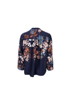 Outlet Black Colour Bczendaya Ls Blouse 41028 Navy Flower