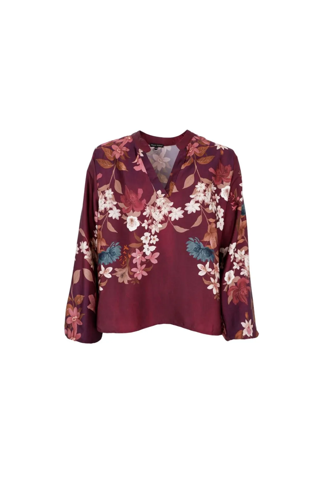 Hot Black Colour Bczendaya Ls Blouse 41028 Plum Flower