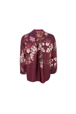 Hot Black Colour Bczendaya Ls Blouse 41028 Plum Flower