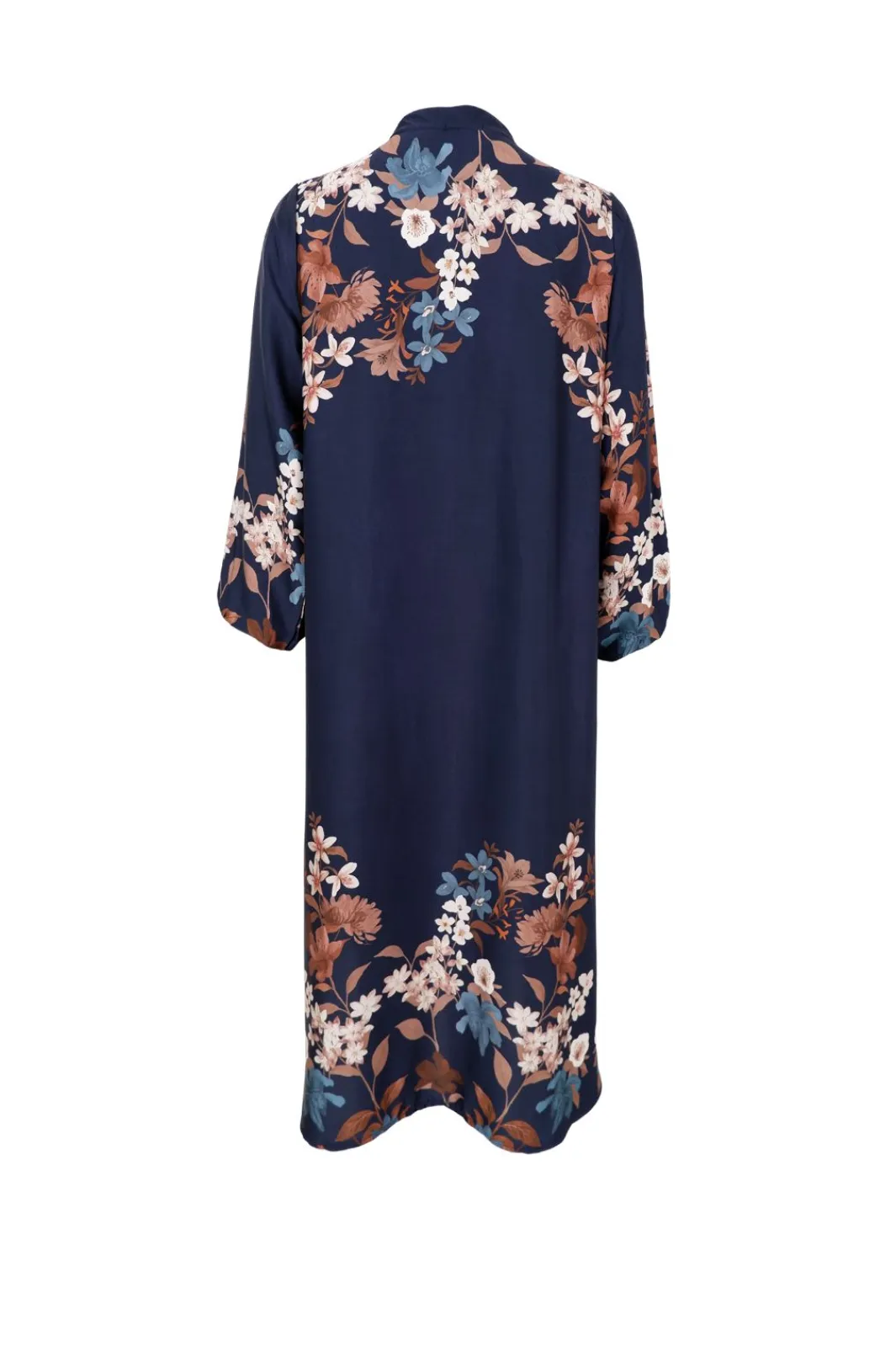 Black Colour Bczendaya Satin Dress 41027 Navy Flower
