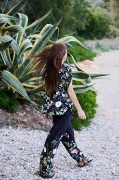 Online Black Colour Bczennia Pant 40915 Black Flower