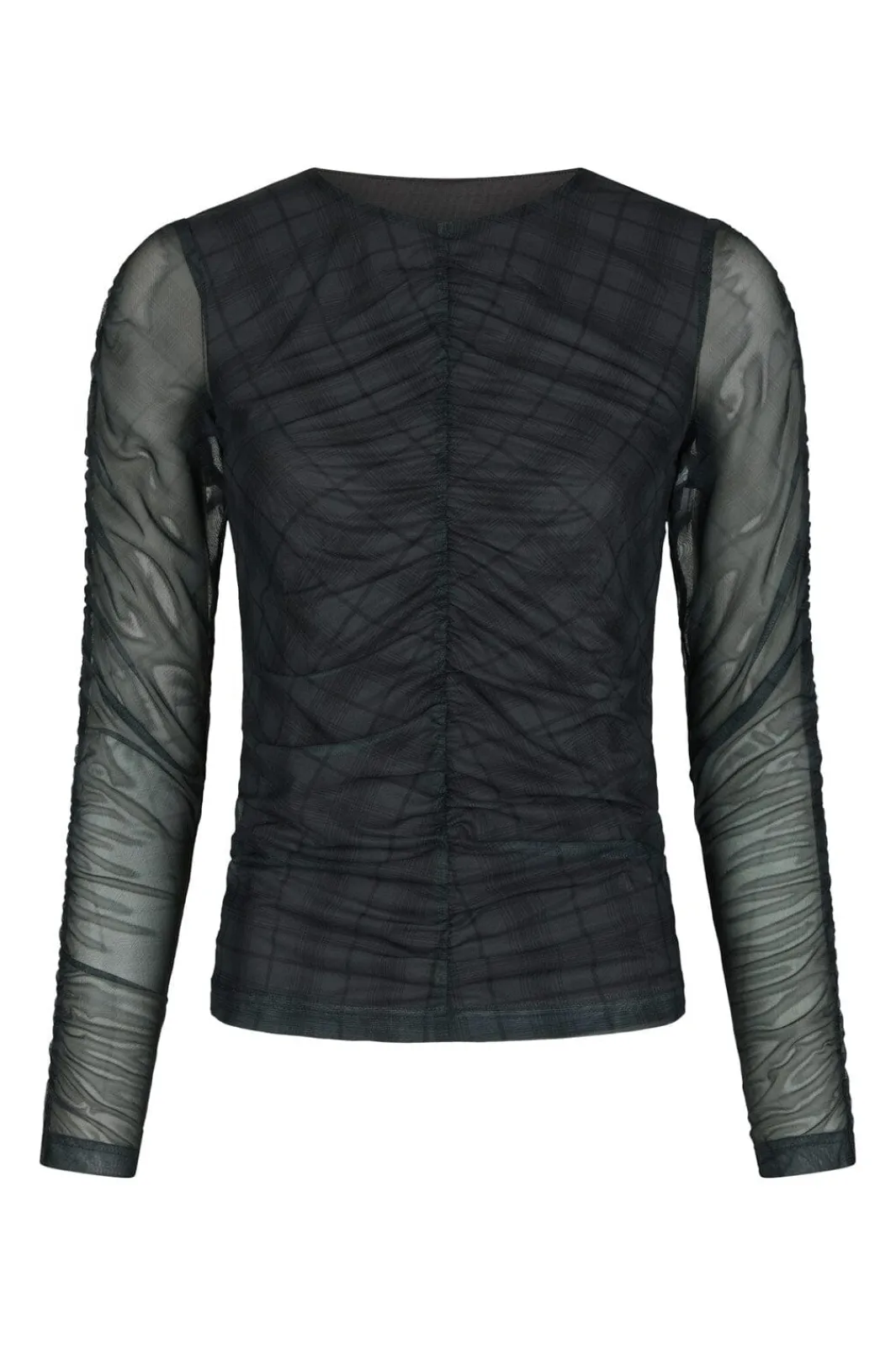 Neo Noir Bea Check Mesh Blouse 167294 104