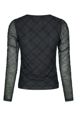 Neo Noir Bea Check Mesh Blouse 167294 104