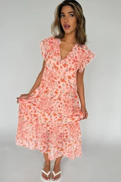 Discount Continue Bea Long Flowerprint 14891 Pink Flower