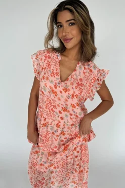 Discount Continue Bea Long Flowerprint 14891 Pink Flower