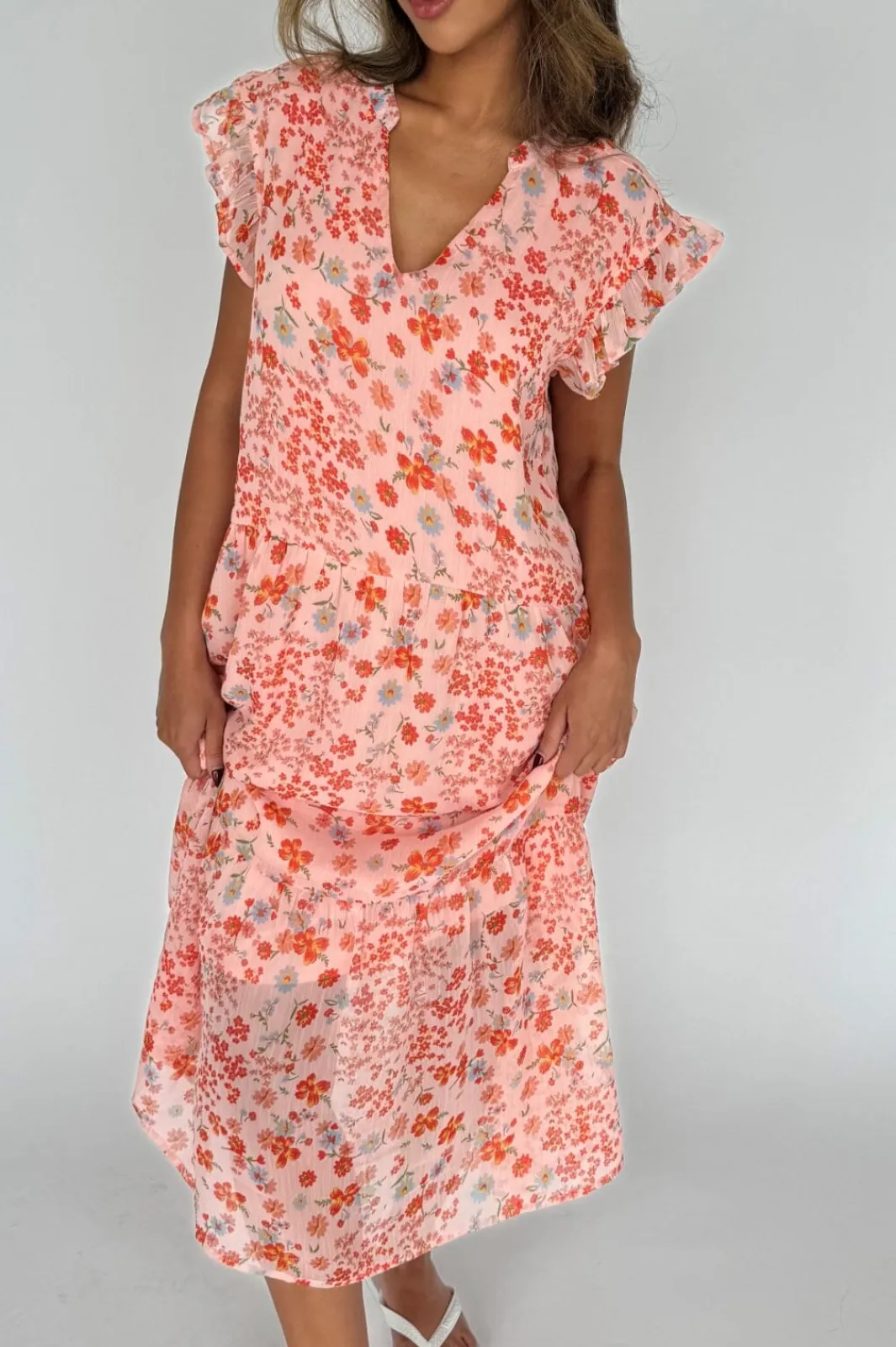 Discount Continue Bea Long Flowerprint 14891 Pink Flower