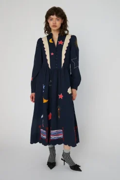 Clearance Stella Nova Bead Embellished Midi Dresshc54-4337 395 Navy