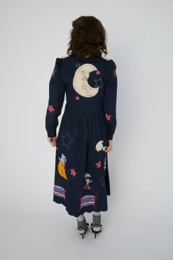 Clearance Stella Nova Bead Embellished Midi Dresshc54-4337 395 Navy