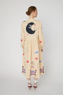 Clearance Stella Nova Bead Embellished Midi Dresshc54-4337 053 Creme Brûlée