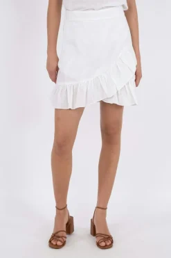 Outlet Neo Noir Bekka Linen Skirt White