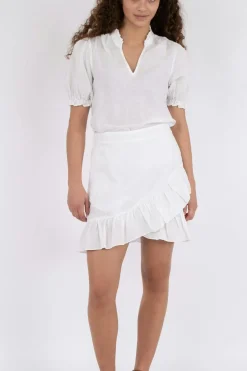 Outlet Neo Noir Bekka Linen Skirt White