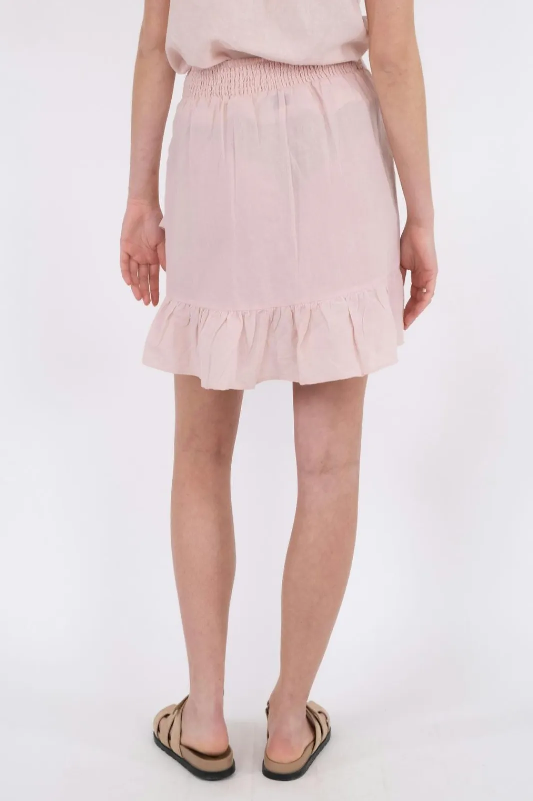 New Neo Noir Bekka Linen Skirt Rose Smoke