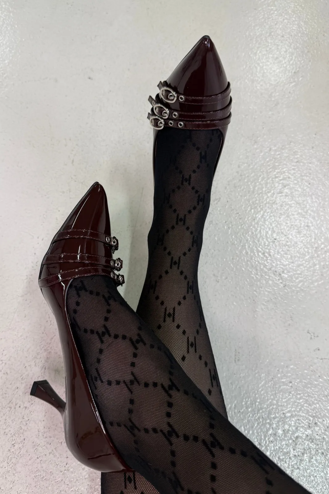 New Bloom Bellflowerstiletto Dark Maroon