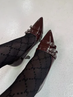 New Bloom Bellflowerstiletto Dark Maroon