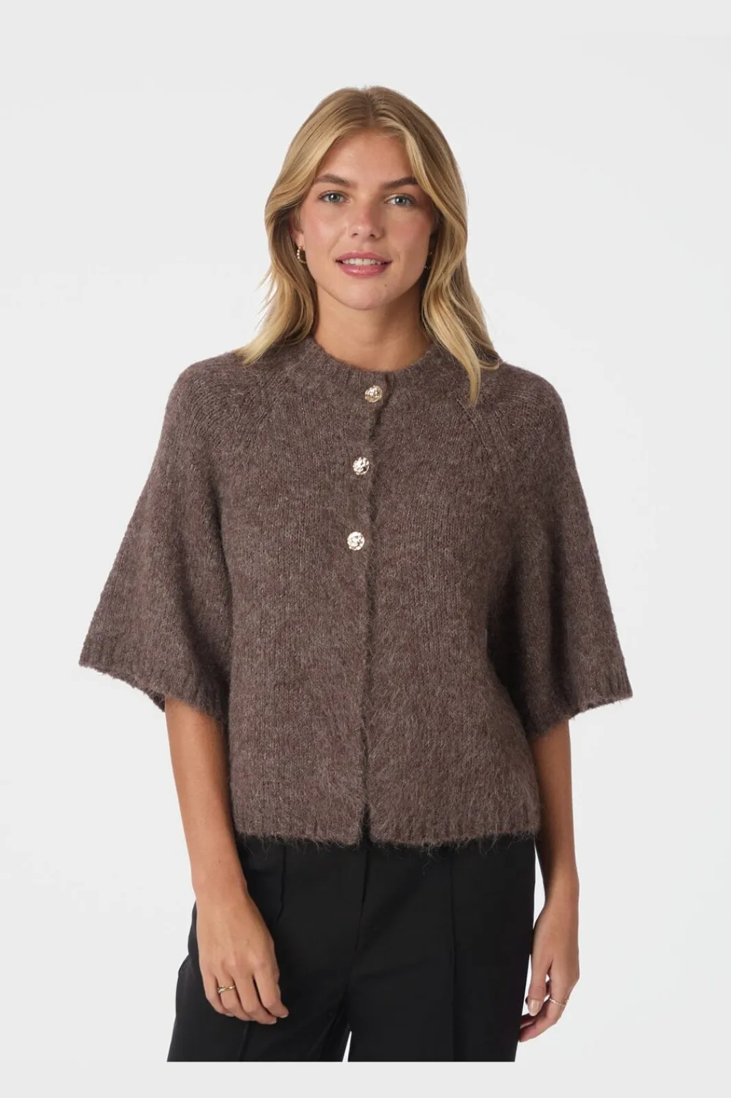 Online Neo Noir Benuta Fluffy Knit Cardigan 165816 928