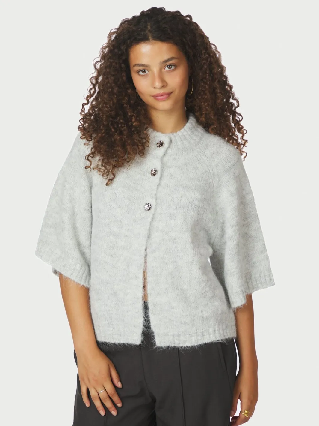 Sale Neo Noir Benuta Fluffy Knit Cardigan 165816 103
