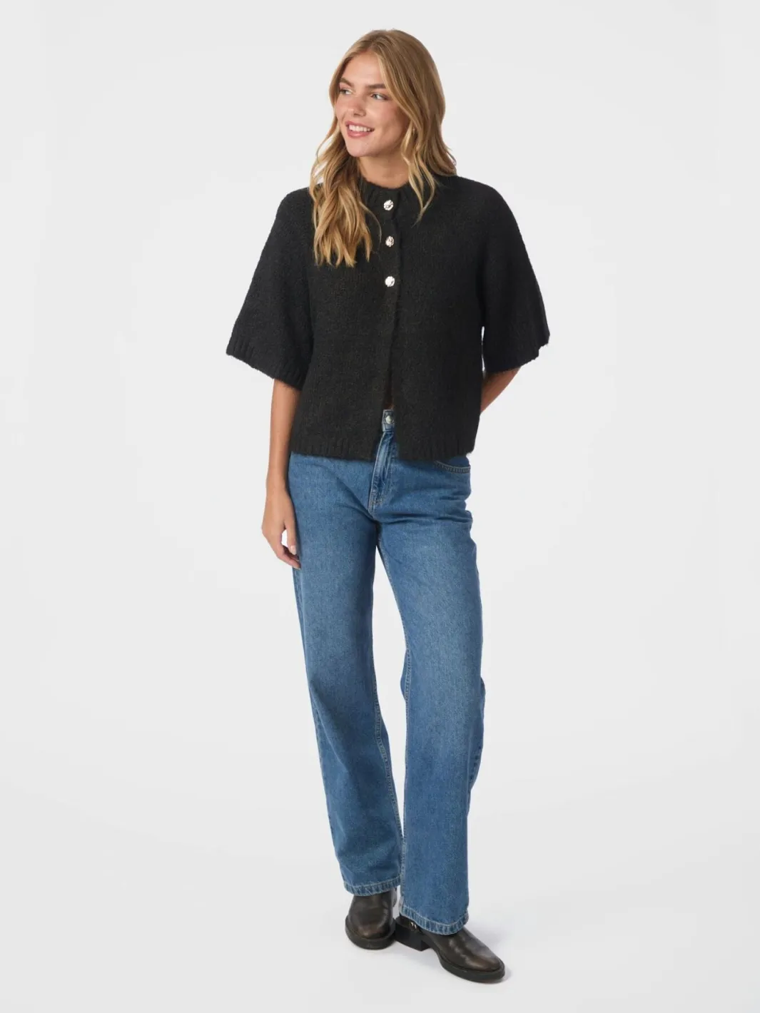 Outlet Neo Noir Benuta Fluffy Knit Cardigan 165816 676