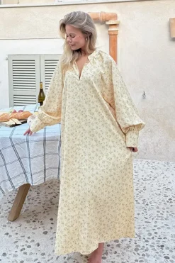 BYIC Bettyic Long Dress A23950 Yellow Flower Print