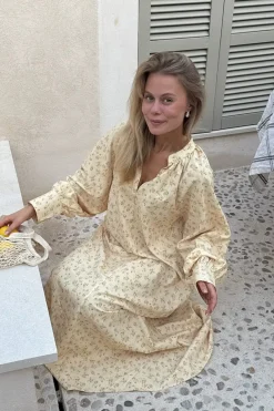 BYIC Bettyic Long Dress A23950 Yellow Flower Print