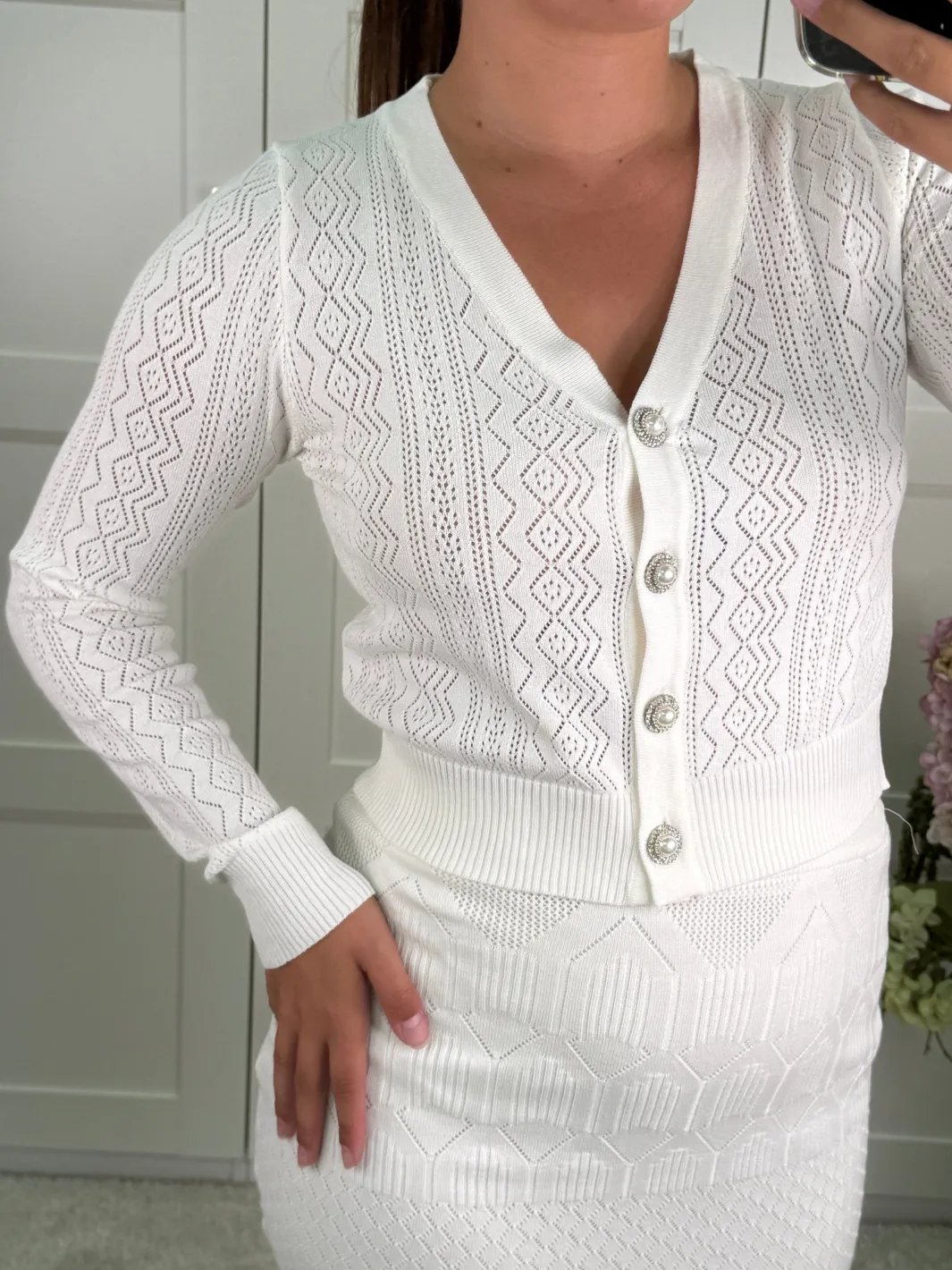 Discount A-bee Bianca Cardigan White