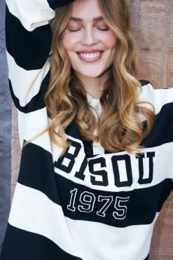 Sale Cras Bisou Blouse C474 8122 Black White Stripe