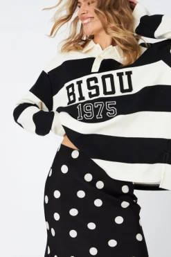 Sale Cras Bisou Blouse C474 8122 Black White Stripe