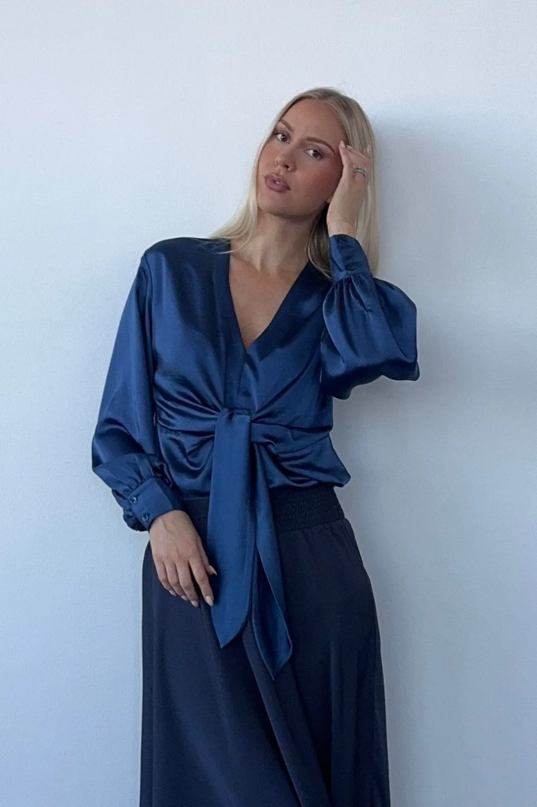 Hot Karmamia Blair Blouse 2301 Rich Cerulean Blue
