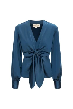Hot Karmamia Blair Blouse 2301 Rich Cerulean Blue