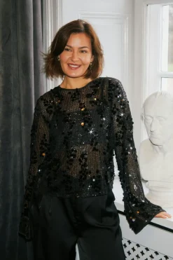 Outlet Neo Noir Blake Sequins Blouse 167011 100