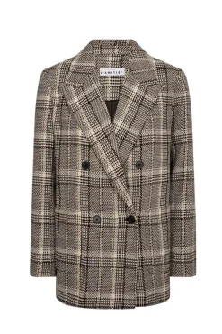 Clearance Haute L'Amitié Blanket Check Blazer HL10270 Mocca