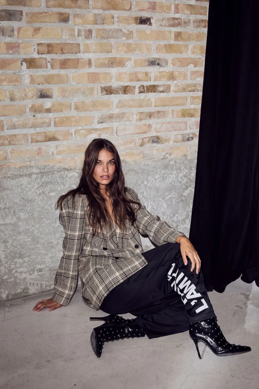 Clearance Haute L'Amitié Blanket Check Blazer HL10270 Mocca