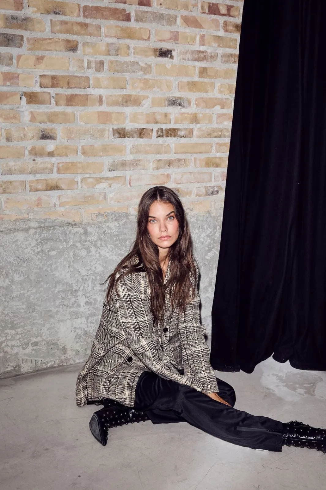 Clearance Haute L'Amitié Blanket Check Blazer HL10270 Mocca