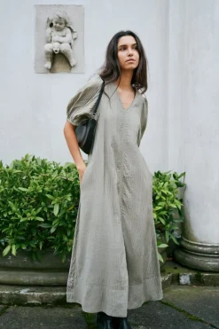Sale Neo Noir Bobbie Crepe Dress 164459 Smoke Green