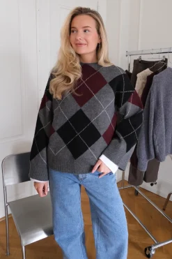 Sale BYIC Boletteic Pullover D078 Grey Argyle