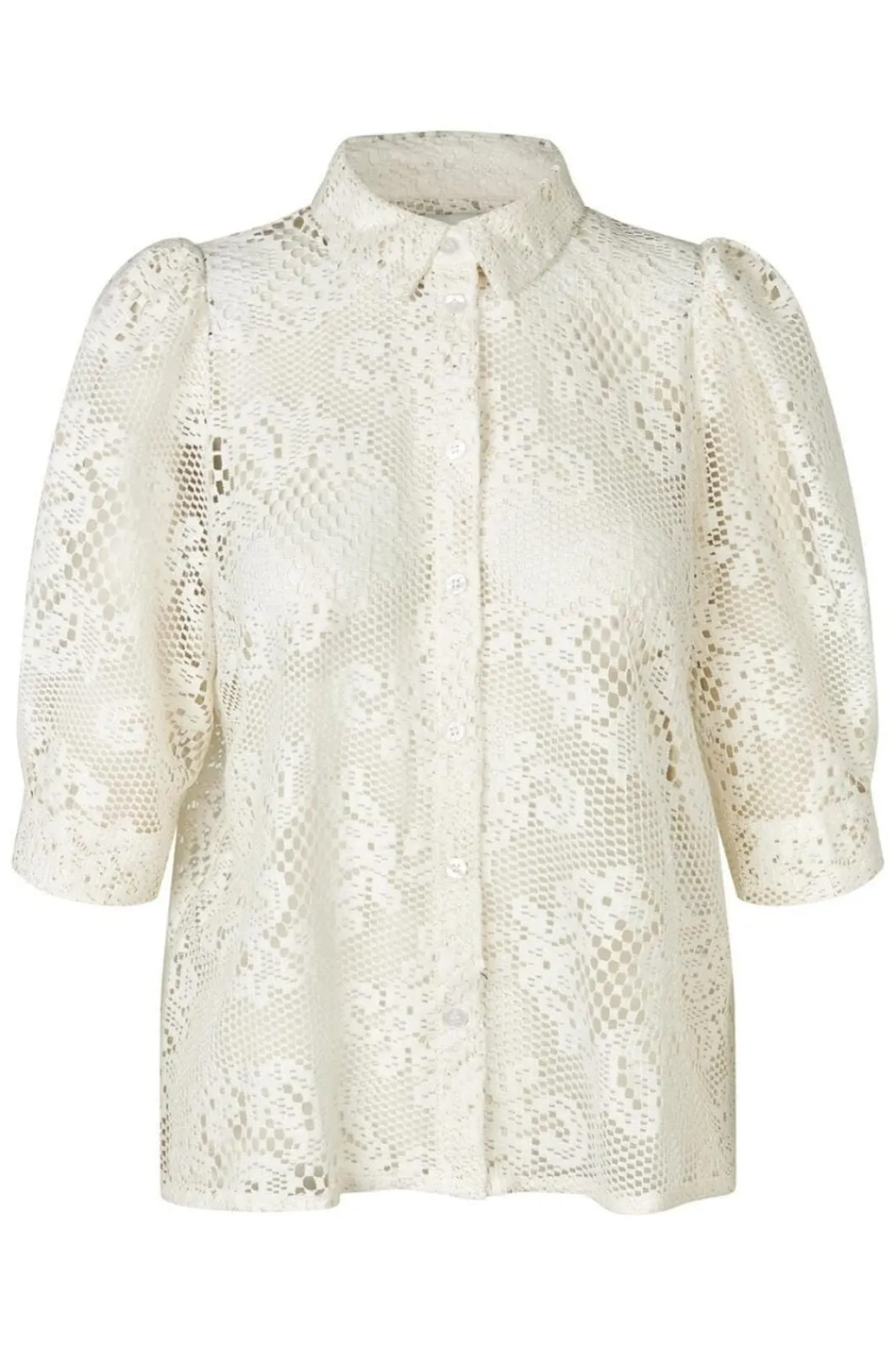 Discount Lollys Laundry Bonoll Shirt Ss25266-1044 02 Creme
