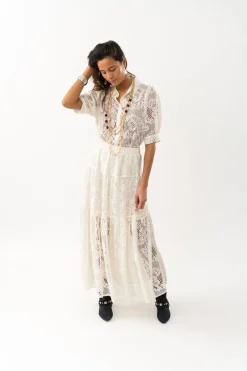 Discount Lollys Laundry Bonoll Shirt Ss25266-1044 02 Creme