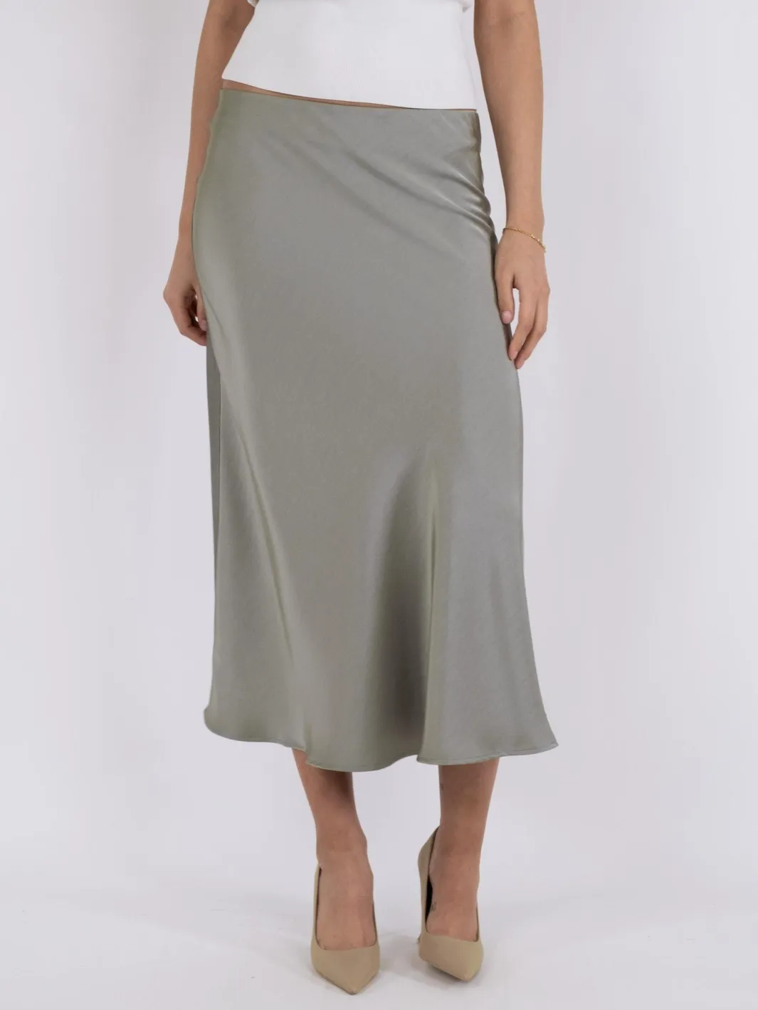 New Neo Noir Bovary Skirt Smoke Green