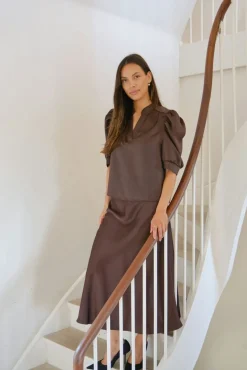 Clearance Neo Noir Bovary Skirt Dark Brown