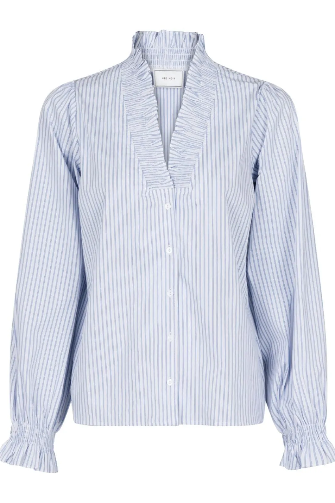 Best Neo Noir Brielle Stripe Shirt White/Light Blue