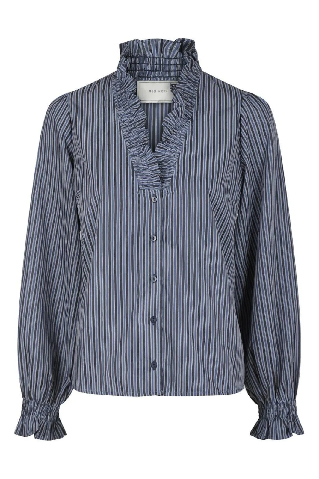 Clearance Neo Noir Brielle Twill Stripe Shirt Dusty Blue