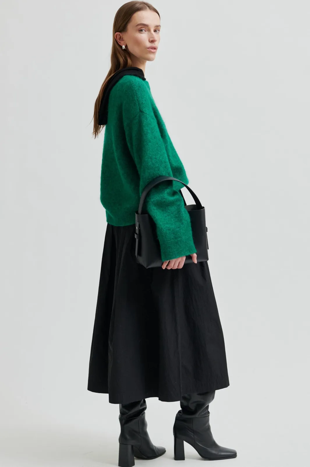 Discount Second Female Brook Knit Drop Shoulder O-Neck 58894 4026 Lush Meadow