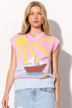 New Hunkøn Bubbles Vest 26001 Pink Sea