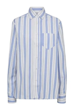 Outlet Haute L'Amitié Button Down Stripe Shirt HL10257 White Blue Stripe