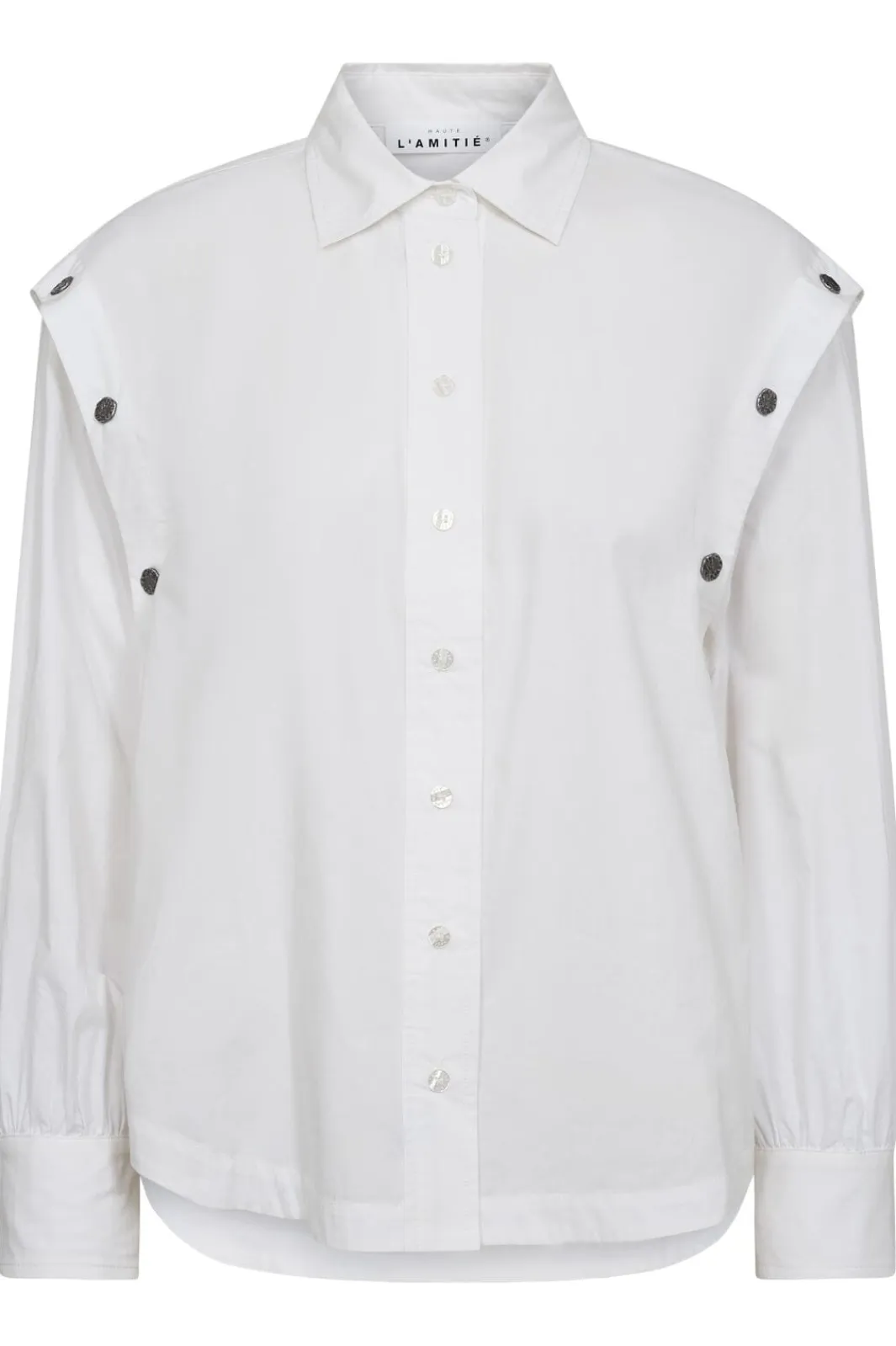 Best Haute L'Amitié Button Sleeve Shirt HL10399 White