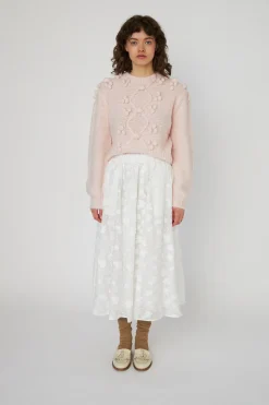Clearance Stella Nova Cable Knit With Bobblestw54-3294 558 Pale Pink