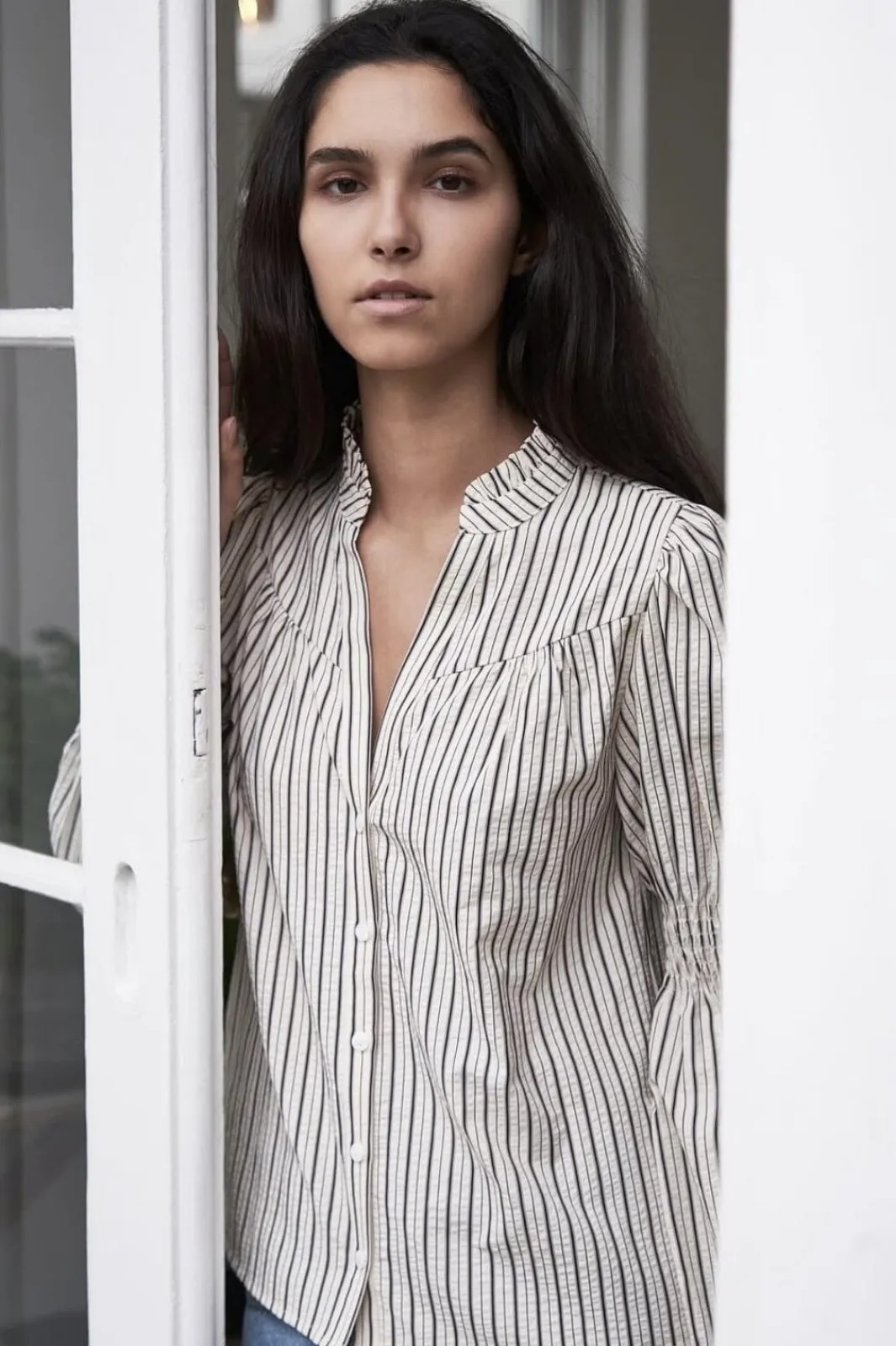 Outlet Neo Noir Camilla Contrast Blouse 164669 122