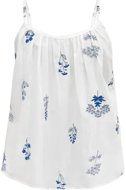 Clearance Liberte Camilla Strap Top 22214 White Blue Flower