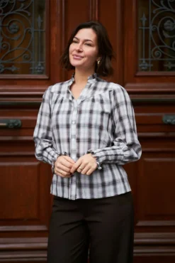 Online Neo Noir Camisa Big Check Blouse 166886 121
