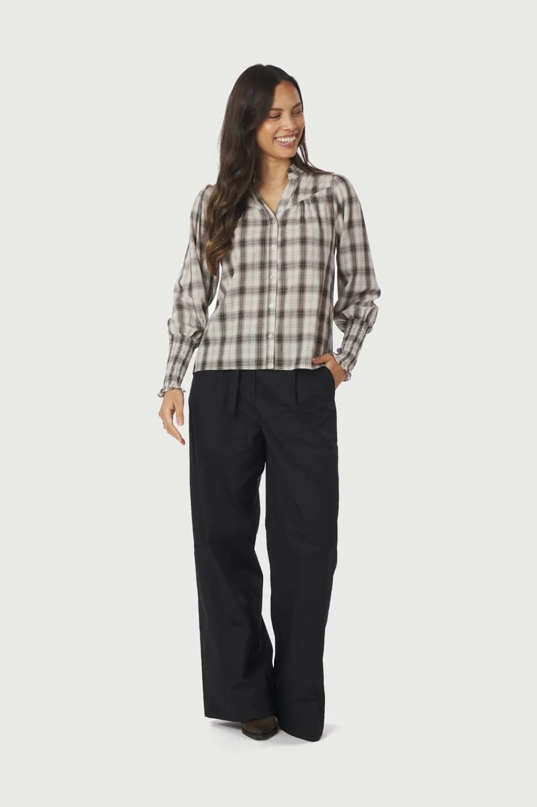 Online Neo Noir Camisa Big Check Blouse 166886 121